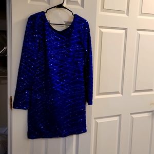 Charlotte Russe Full Sequin Dress. Blue Size Large